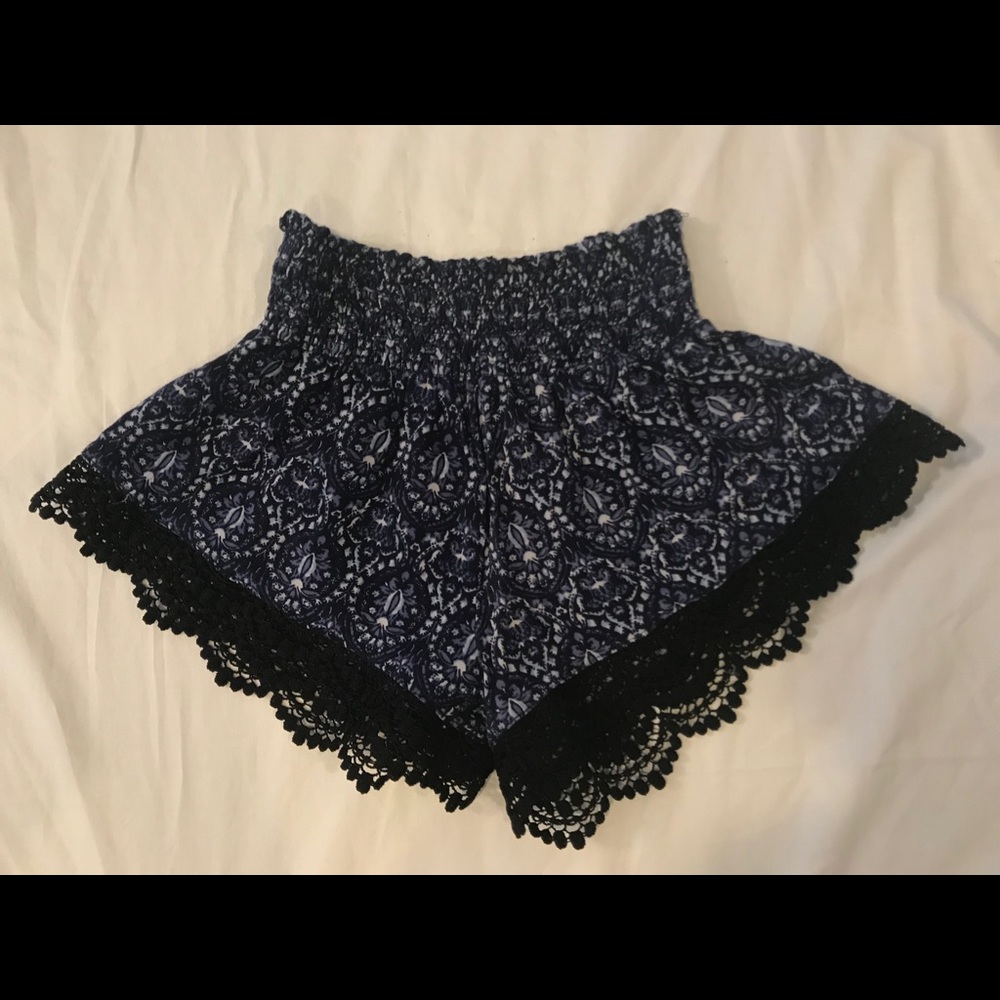 Laced trimmed rayon shorts from WetSeal size M